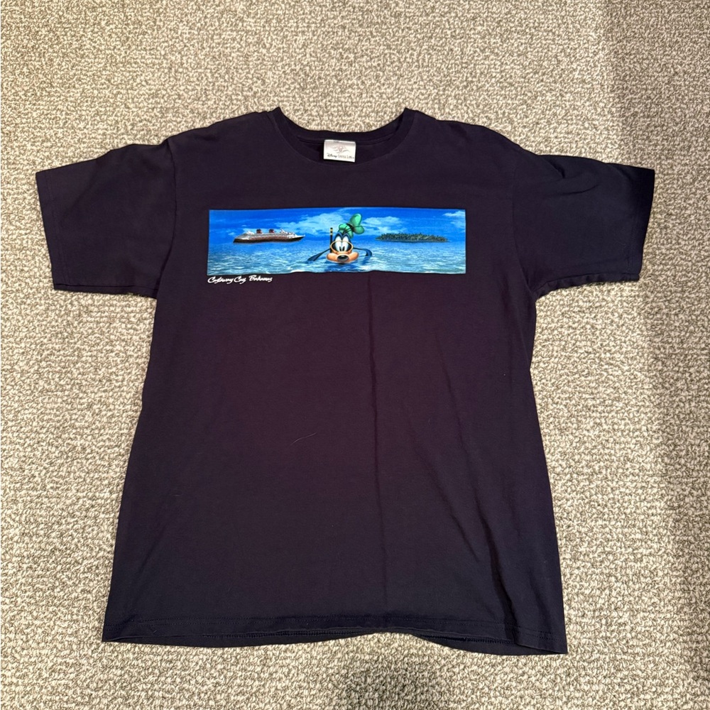 Vintage Disney Cruise Line Goofy Snorkeling Castaway Cay Shirt
